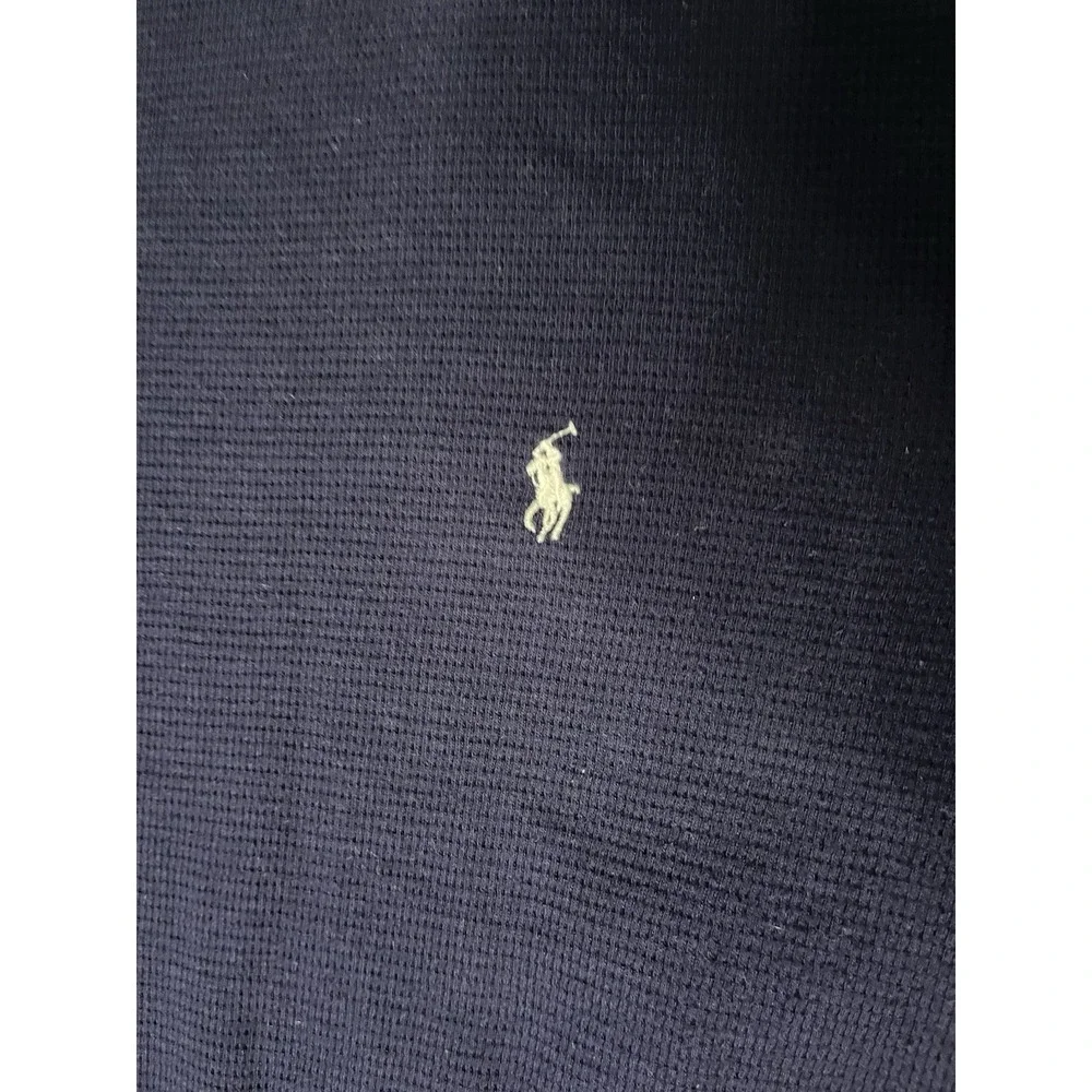 Polo Ralph Lauren Waffle Knit Sleepwear Top Shirt Men's Large Blue Long Sleeve